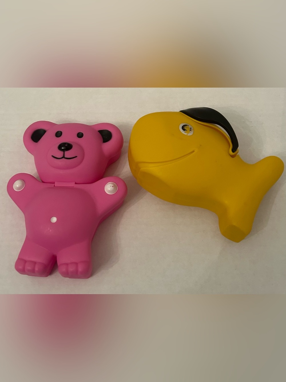 Vintage Teddy GrahamsBear Snack n Go Container & Gold fish crackers container